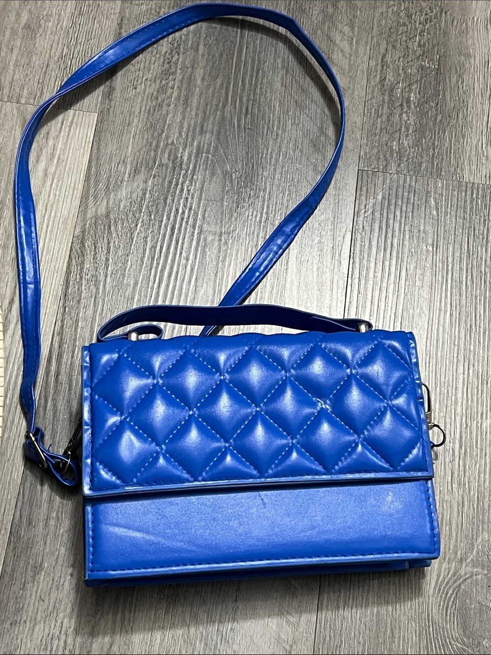 Quilted Crossbody Bag in Royal Blue